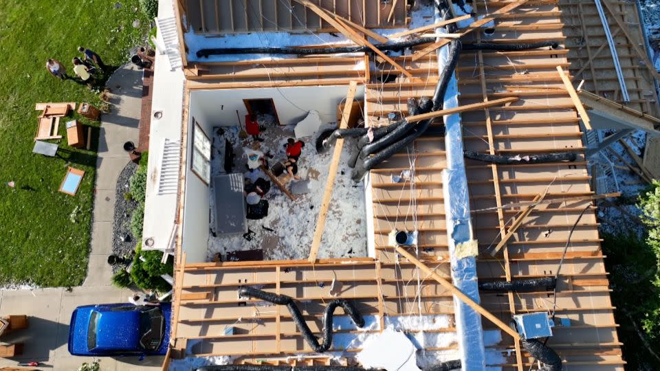 The aftermath of a storm in Johnson County, Indiana, on June 25.  - WTHR