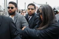 Former "Empire" actor Jussie Smollett arrives at court for his arraignment in Chicago