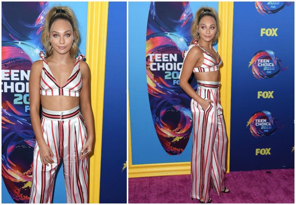 <p>Maddie looked almost unrecognisable at the Teen Choice Awards 2018 as she stepped out looking completely glam and grown up. Source:Getty </p>