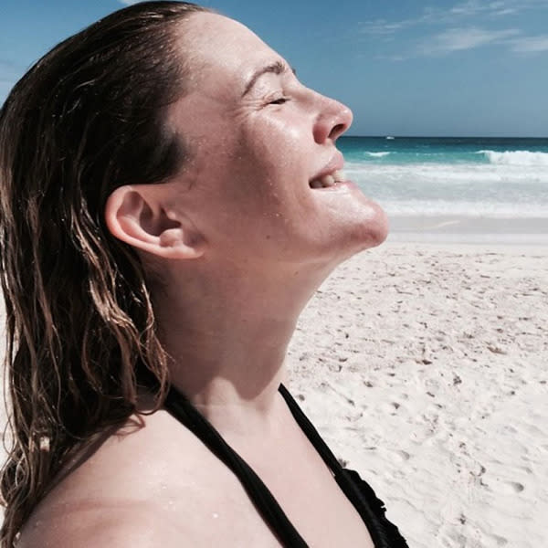 <br><b>Drew Barrymore:</b> The actress enjoys a fresh-faced day at the beach in a photo posted to her Instagram.