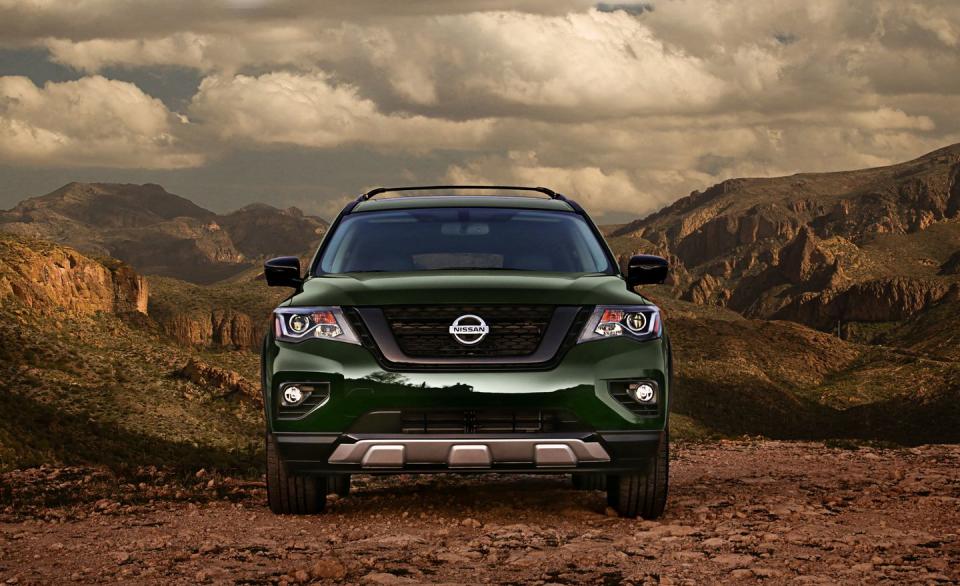 <p>Offered on Pathfinder mid-level SV and SL trims in both front- and all-wheel drive (Pathfinders come in S, SV, SL, and Premium trims).</p>