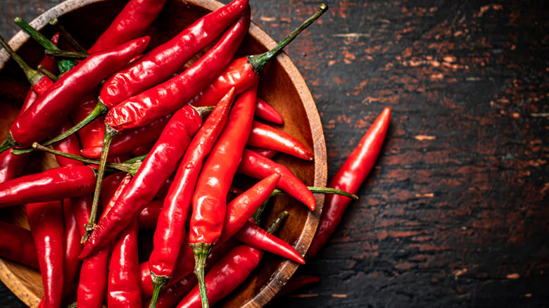 Bowl of chili peppers