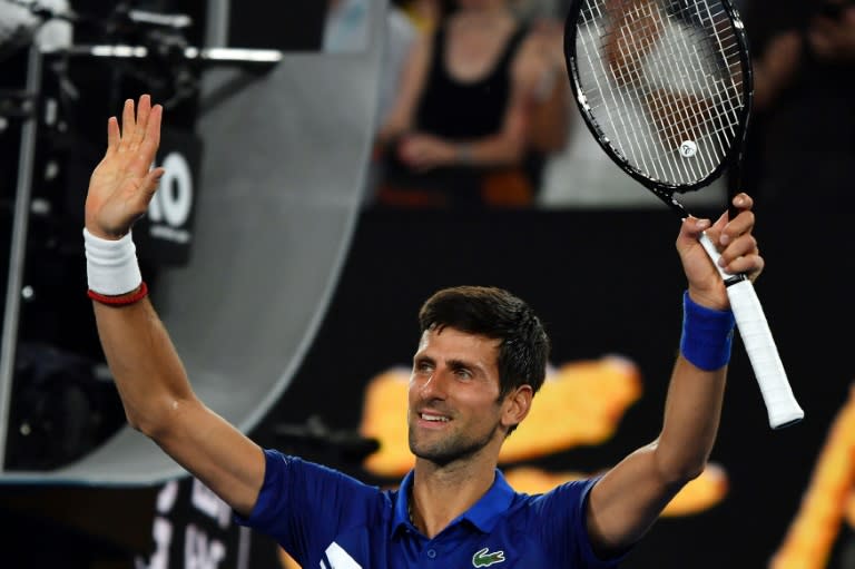 Serbia's Novak Djokovic (pictured January 15, 2019) had a fairytale meeting with Frenchman Jo-Wilfried Tsonga in a rematch of their 2008