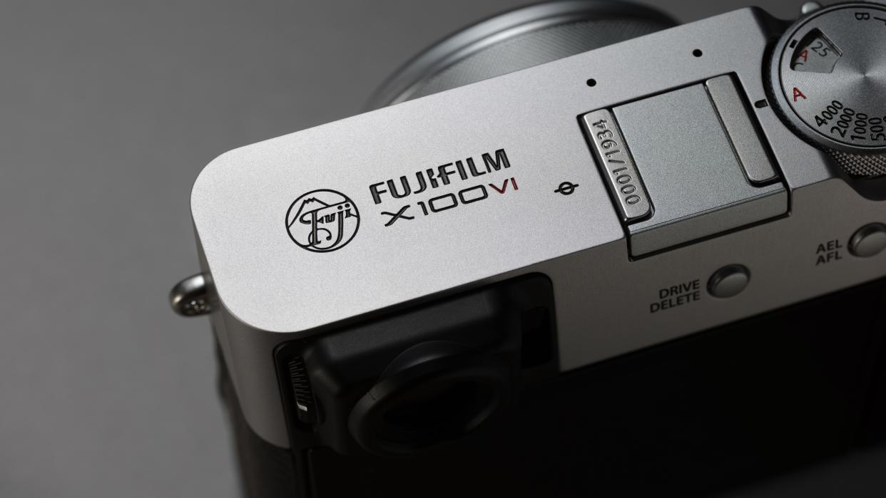  Fujifilm X100VI Limited Edition camera on a grey background. 