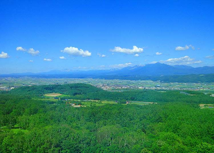 A view of the Furano Basin from the guest rooms on the Tokachi-dake side. The view from the suite rooms on the top floor of the Tokachi-dake side is spectacular!