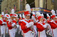 <p>The Macy’s Great American Marching Band marches in the 91st Macy’s Thanksgiving Day Parade in New York, Nov. 23, 2017. (Photo: Gordon Donovan/Yahoo News) </p>