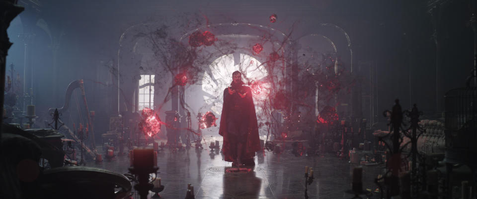 Benedict Cumberbatch as Dr. Stephen Strange in Marvel Studios' DOCTOR STRANGE IN THE MULTIVERSE OF MADNESS. Photo courtesy of Marvel Studios. ©Marvel Studios 2022. All Rights Reserved.<span class="copyright">Courtesy of Marvel Studios</span>