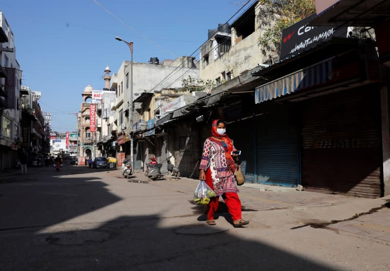 Lockdown amid a coronavirus disease (COVID-19) outbreak in New Delhi