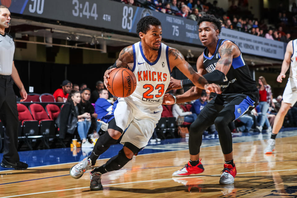 Trey Burke has averaged 26.6 points this season for the Westchester Knicks. (Getty Images)