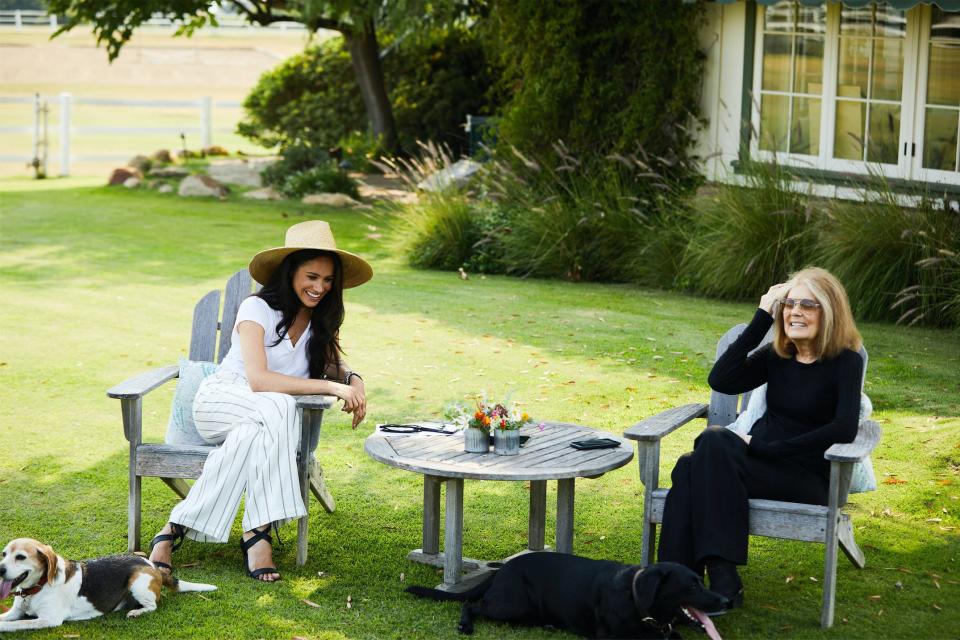 In a conversation with Access Hollywood, Gloria Steinem said she and Meghan Markle met earlier this summer and contacted potential American voters together. (Photo: Photo by Matt Sayles; Copyright the Duke and Duchess of Sussex)