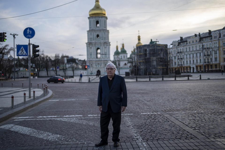 Martin Griffiths, Under-Secretary-General for Humanitarian Affairs and Emergency Relief Coordinator, poses for a picture during an interview with The Associated Press during an interview in Kyiv, Ukraine, Thursday, April 7, 2022. The United Nations’ humanitarian chief said Thursday he's not optimistic about securing a ceasefire to halt the fighting in Ukraine, following high-level talks in Moscow and Kyiv that underscored how far apart the two sides are. (AP Photo/Rodrigo Abd)