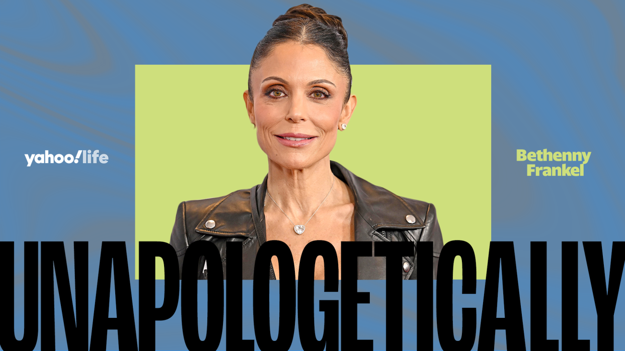 Bethenny Frankel talks aging and why she speaks candidly on social media. (Design by Quinn Lemmers / Photo: Getty Images)