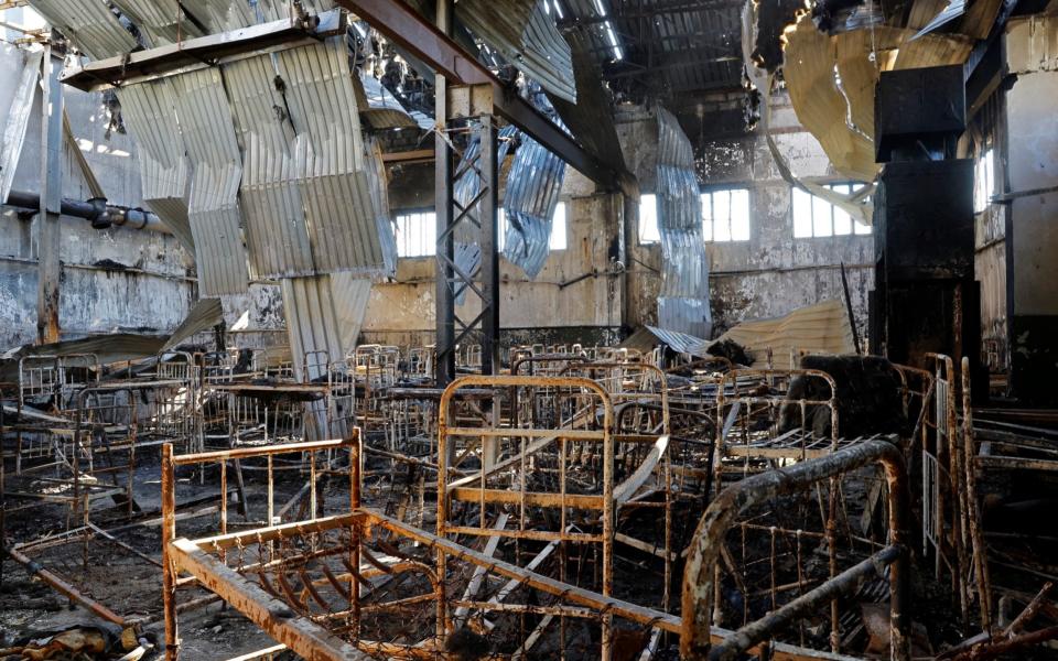 An interior view of the prison building which was damaged by shelling in July  - REUTERS/Alexander Ermochenko