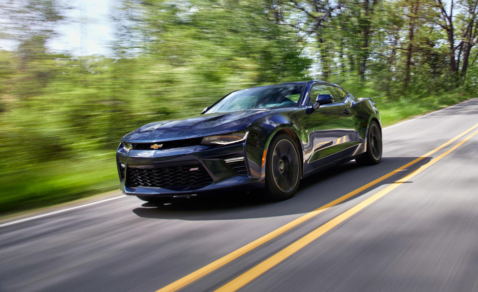 <p><strong>Chevrolet Camaro</strong><br><strong>Price as tested:</strong> $47,020<br><strong>Highlights:</strong> Good handling, precise manual shifting, easy to use infotainment system<br><strong>Lowlights:</strong> Visibility bad, tight rear seat, minor transmission problems, in-car electronics and drive system have reliability issues.<br>(Car and Driver) </p>