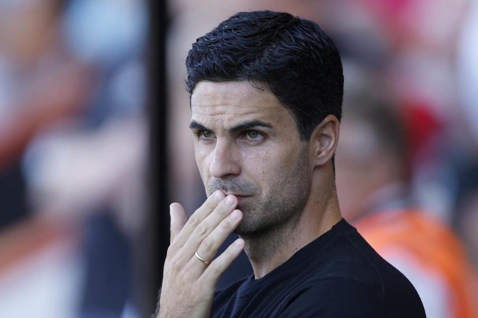 Mikel Arteta wants to see more from his strikers as Arsenal aim to move back to the top of the Premier League (Steven Paston/PA) (PA Wire)