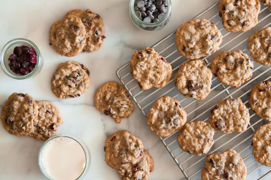 <p>If you love cherries, Michigan is the place to be in the summertime. Even during the holidays, however, residents find ways to munch on the tart fruits. These chocolate cherry cookies incorporate chewy dried cherries for an extra bite.</p><p>Get the recipe from <a href="https://whatsgabycooking.com/chocolate-cherry-coconut-cookies/chocolate-cherry-coconut-cookies-2/" rel="nofollow noopener" target="_blank" data-ylk="slk:What's Gaby Cooking;elm:context_link;itc:0;sec:content-canvas" class="link ">What's Gaby Cooking</a>.</p>