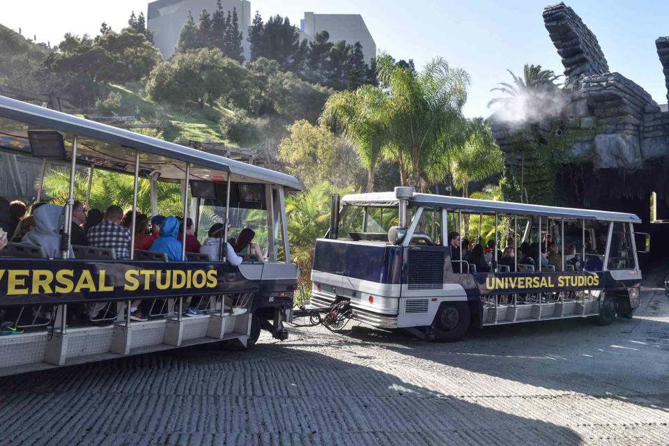 <p>Jeff Gritchen/Digital First Media/Orange County Register via Getty </p> Universal Studios Hollywood tram.
