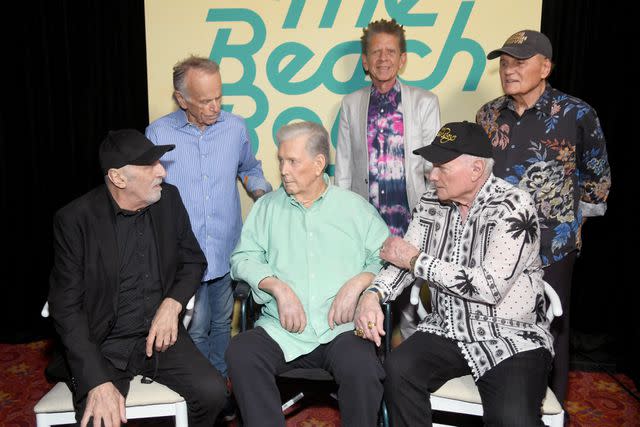 David Marks, Al Jardine, Brian Wilson, Blondie Chaplin, Mike Love and Bruce Johnston attend the world premiere of Disney+ documentary 'The Beach Boys' at the TLC Chinese Theatre in Hollywood, California on May 21, 2024