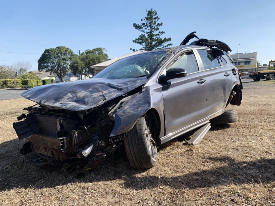 Ms Tate's car was a write-off. Source: Supplied