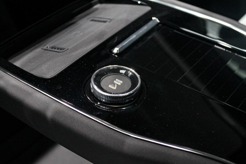 A close-up shot of the volume knob in the Polestar 3 electric SUV.