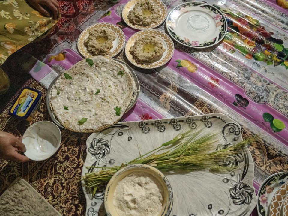 Traditional spread of Hunza foods.