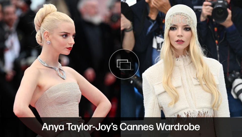 anya taylor joy cannes film festival looks, mad max furiosa, red carpet fashion style dresses