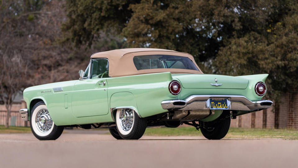 A fully restored 1957 Ford Thunderbird.