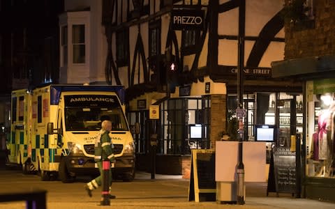 Police cordon off the restaurant in Salisbury - Credit: Matt Cardy/Getty