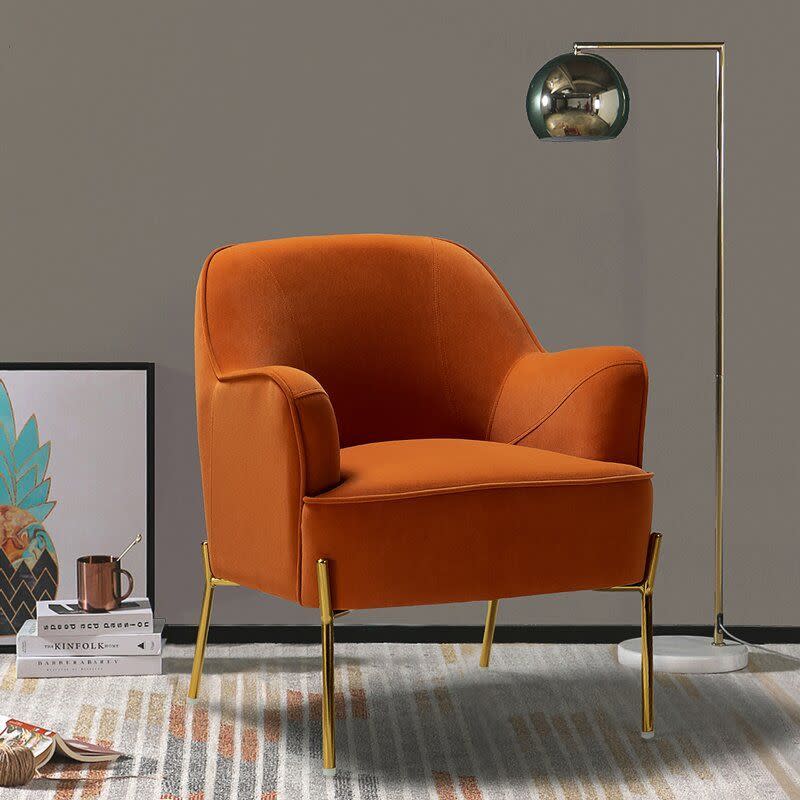 38) Cleo 26'' Wide Velvet Armchair