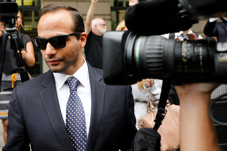 Former Trump campaign aide George Papadopoulos leaves after his sentencing hearing at U.S. District Court in Washington, U.S., September 7, 2018. REUTERS/Yuri Gripas