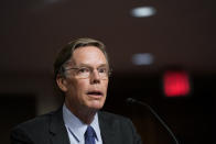 U.S. Ambassador to China nominee Nicholas Burns speaks during a hearing to examine his nomination before the Senate Foreign Relations Committee on Capitol Hill in Washington, Wednesday, Oct. 20, 2021. (AP Photo/Patrick Semansky)