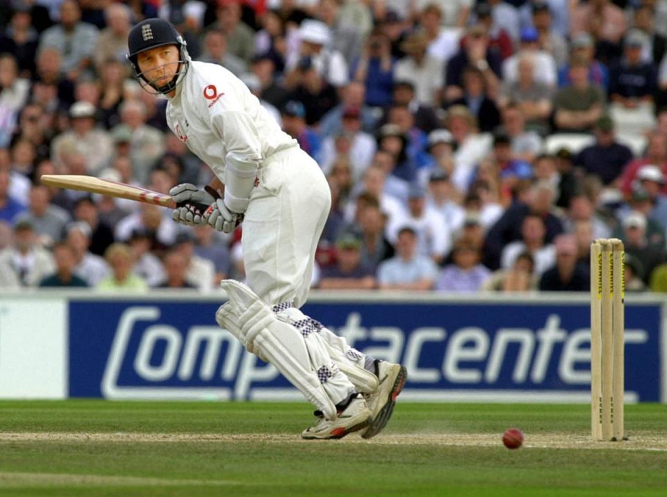 Michael Atherton was key to England’s run chase against New Zealand in Christchurch in 1997 (Rebecca Naden/PA) (PA Archive)