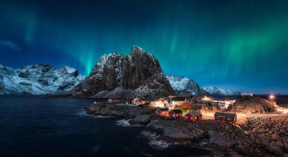 Dancing over Hamnoy, Norway (Getty)