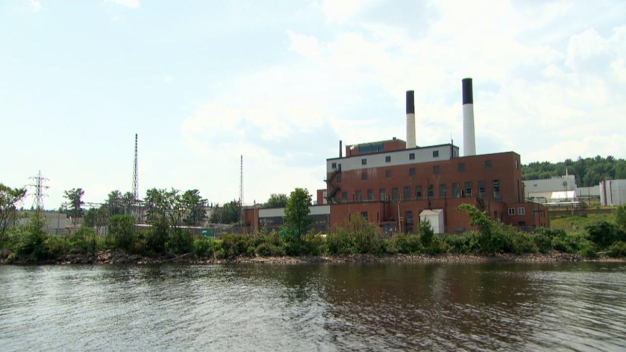 The Chalk River Laboratories research facility as seen from the Ottawa River, about 190 kilometres upstream from the capital.  (Reno Patry/CBC - image credit)