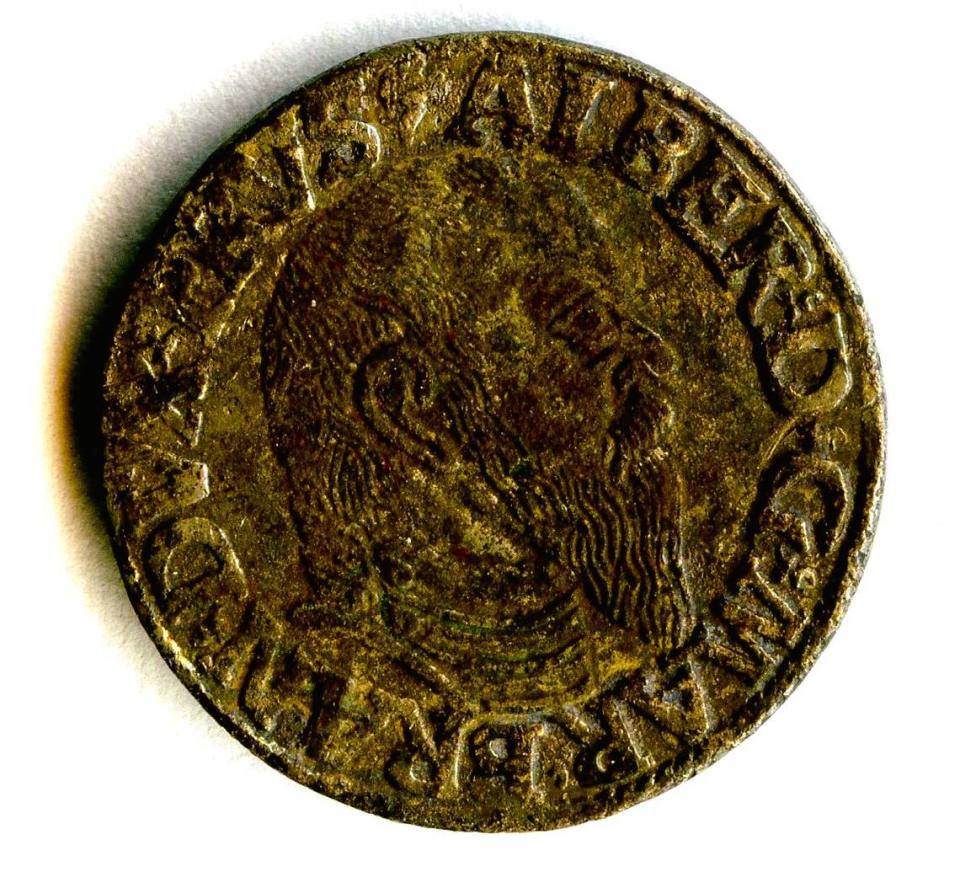 One side of the coin depicted a bearded bust of Albrecht Hohenzollern.