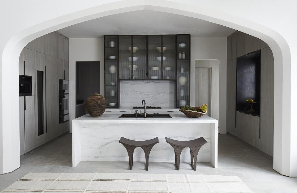 A kitchen with natural materials