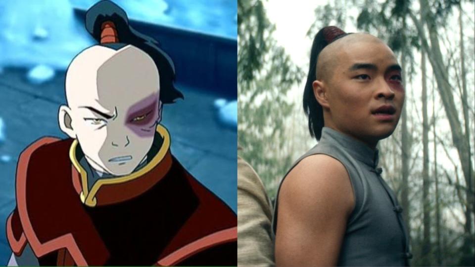 Avatar The Last Airbender main character in cartoon and Netflix live action Zuko