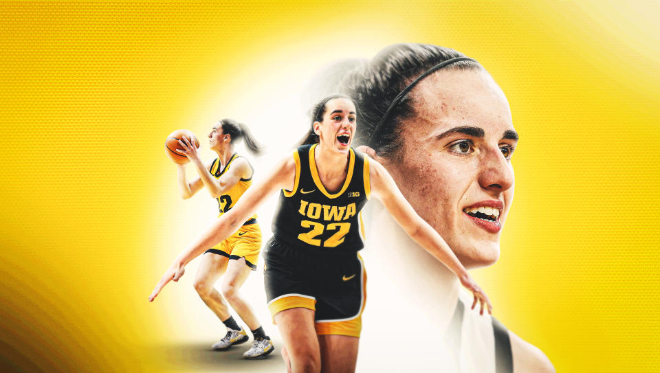Caitlin Clark is the frontrunner for the Naismith Player of the Year award. (Bruno Rouby/Yahoo Sports)