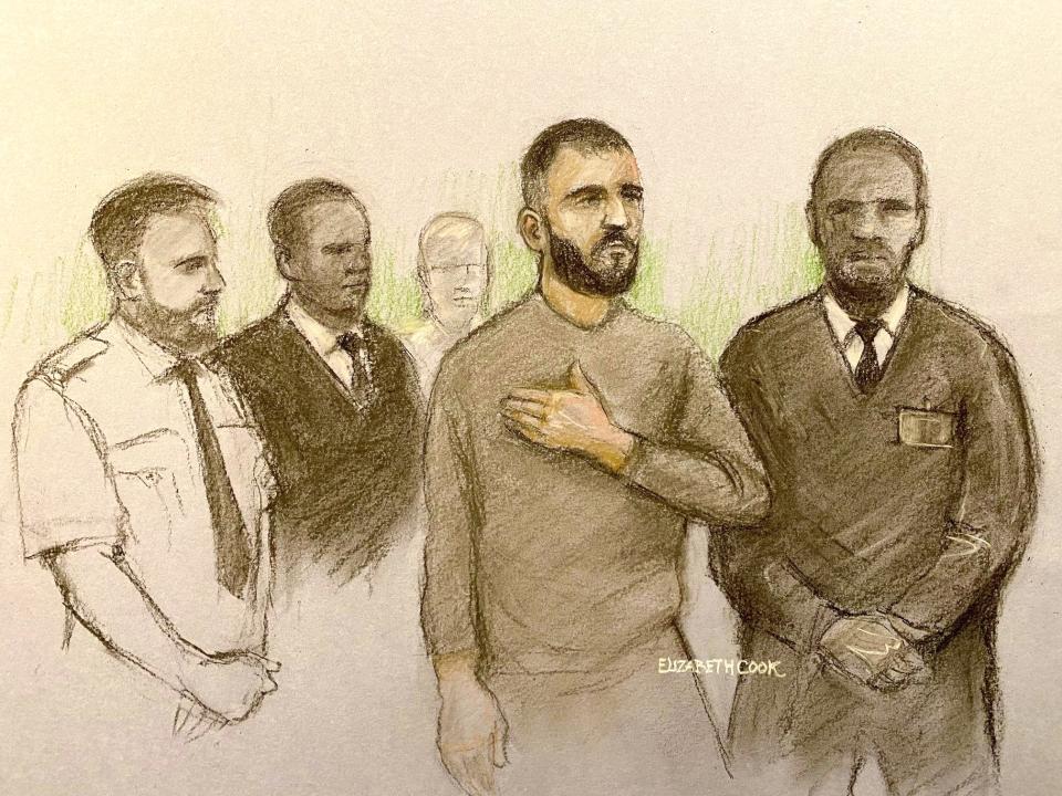 Marcus Aurelio Arduini Monzo appearing at Westminster Magistrates' Court in London on Thursday charged with the murder of 14-year-old Daniel Anjorin (Elizabeth Cook/PA Wire)