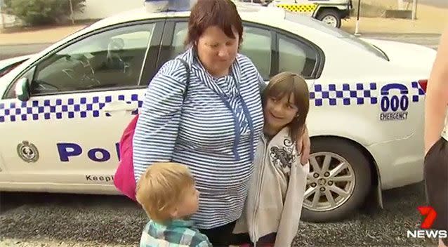 Ms Yates (pictured) covered her face in a tea towel to rescue her neighbour. Source: 7 News