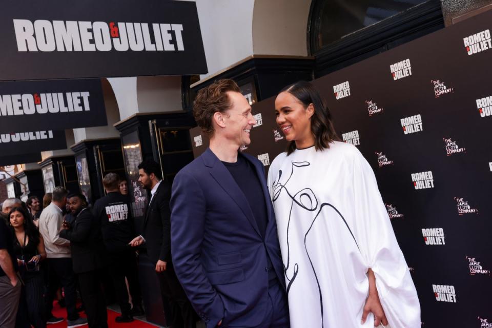 Tom Hiddleston and Zawe Ashton at Thursday night’s show (Dave Benett)