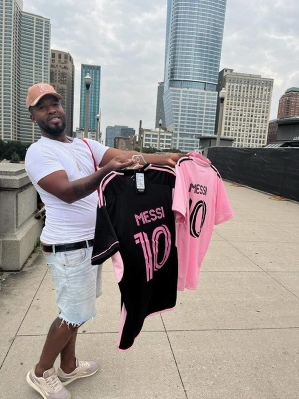 Although Lionel Messi did not travel to Soldier Field for the Inter Miami vs. Chicago Fire game Wednesday night, his shirts were selling on street corners all around the stadium.