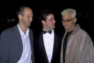 With his ER co-stars Anthony Edwards and Noah Wyle in 1998. Let's be thankful his peroxide period was a short one.