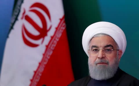 Iranian President Hassan Rouhani attends a meeting with Muslim leaders and scholars in Hyderabad - Credit: Reuters