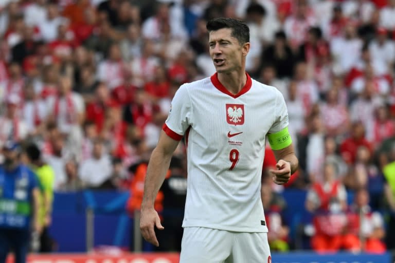 Poland forward Robert Lewandowski made little impact (Fabrice COFFRINI)