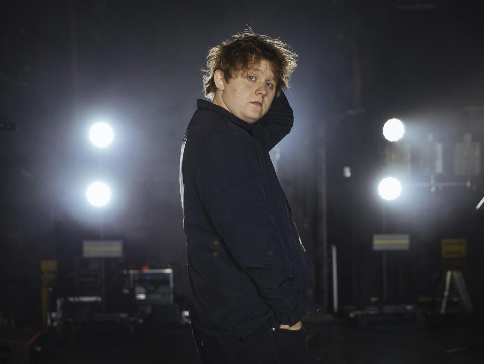 This Oct. 11, 2019 photo shows Scottish singer Lewis Capaldi poses for a portrait at concert venue Brooklyn Steel in New York. Capaldi’s hit single, “Someone You Loved,” spent seven weeks at No. 1 in the U.K. and, so far, has peaked at No. 3 on Billboard’s Hot 100 chart in the U.S. (AP Photo/Kevin Hagen)