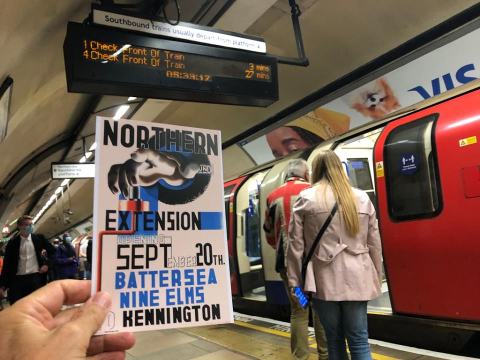 Opening day: the first Tube to depart from Kennington to Battersea Power Station (Simon Calder)