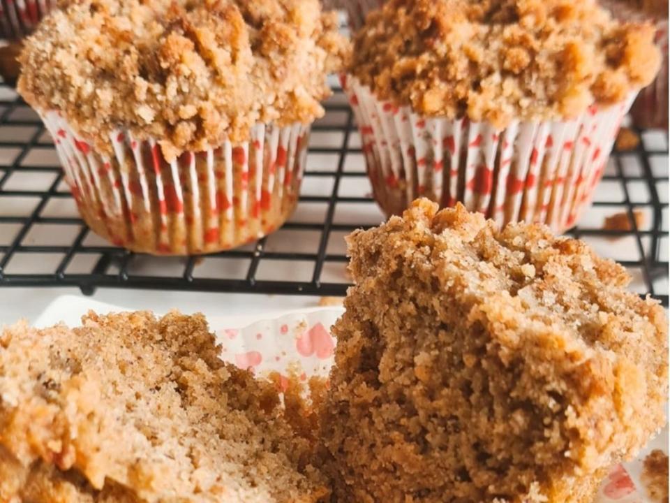 <p>Paleo Low Carb Kate</p><p>These fluffy and delicious Keto cinammon muffins are a must-have on any breakfast or brunch table. Topped with a wonderful crumbly streusel, they are easy to make, sugar-free and gluten-free too which means those with these food allergies or on special diets can also get to enjoy them.</p><p><strong>Get the recipe: <a href="https://www.paleolowcarbkate.com/easy-keto-cinnamon-muffins/" rel="nofollow noopener" target="_blank" data-ylk="slk:Easy Keto Cinnamon Muffins;elm:context_link;itc:0;sec:content-canvas" class="link ">Easy Keto Cinnamon Muffins</a></strong></p><p><strong>Related: <a href="https://www.yahoo.com/lifestyle/34-ahead-easter-sides-arent-134517813.html" data-ylk="slk:Make-Ahead Easter Sides;elm:context_link;itc:0;sec:content-canvas;outcm:mb_qualified_link;_E:mb_qualified_link;ct:story;" class="link  yahoo-link">Make-Ahead Easter Sides</a></strong></p><p><br></p>