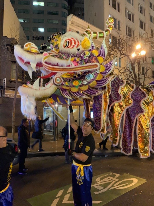 Paul Miyamoto, the new San Francisco County sheriff and the first Asian American sheriff in California history, takes part in a recent new year's celebration in San Francisco's Chinatown. Miyamoto is Japanese on his father's side and Chinese on his mother's side.