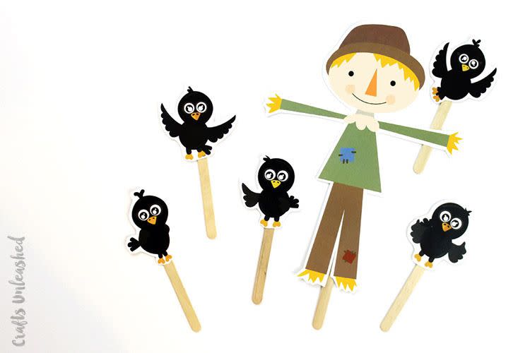 6) Scarecrow Stick Puppets